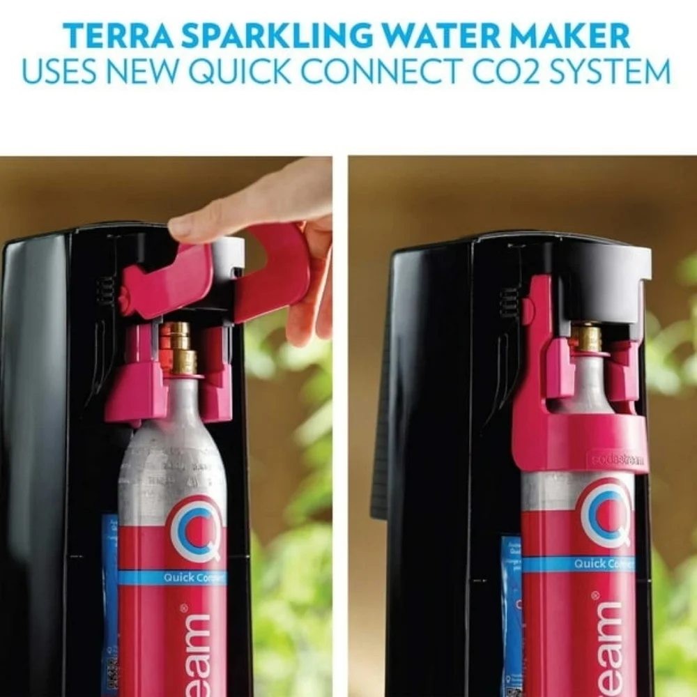 SodaStream X Bubly Drops Terra Sparkling Water Carbonating Soda Kit Black
